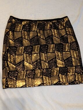 Ricky Whimsigoth Gold Sequin Abstract Mini Skirt Size M